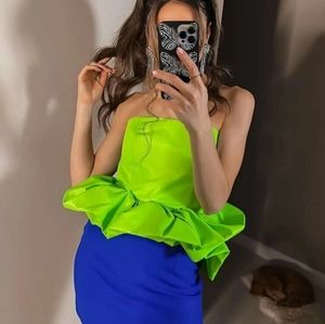 ZARA NEW WOMAN LIMITED EDITION VOLUMINOUS TOP NEON GREEN SIZE M REF. 9635/861
